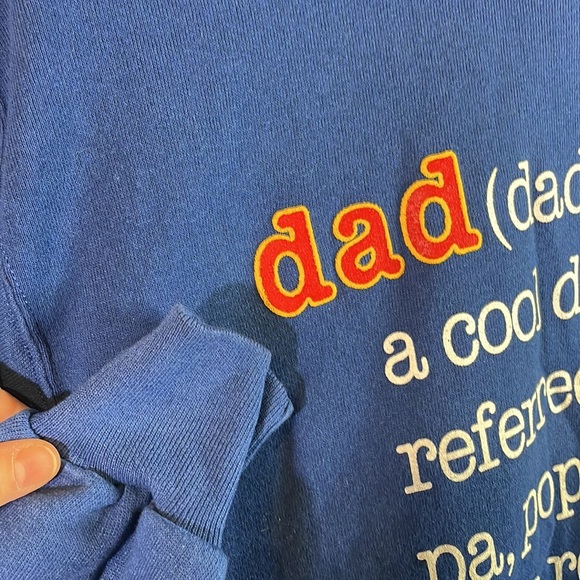 VTG Jerzees blue crewneck sweatshirt w/ ‘Dad’ definition graphic sz L *NWOT* - Picture 2 of 9